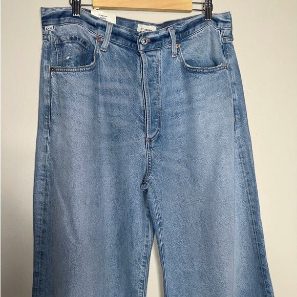 NWT Citizen’s of Humanity Beverly Slouch Wide Leg Jeans Alemayde Blue Size 32 - Picture 3 of 8